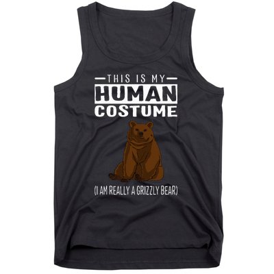 This Is My Human Costume IM Really A Grizzly Bear Tank Top