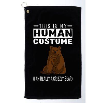 This Is My Human Costume IM Really A Grizzly Bear Golf Towel