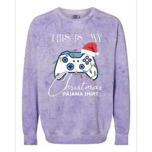 This Is My Christmas Pajama Shirt Funny Gamer Colorblast Crewneck Sweatshirt