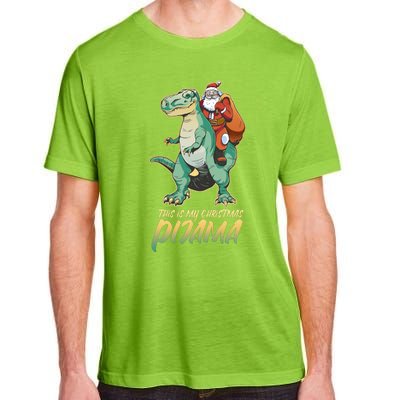 This Is My Christmas Pijama Santa Riding T Rex Adult ChromaSoft Performance T-Shirt