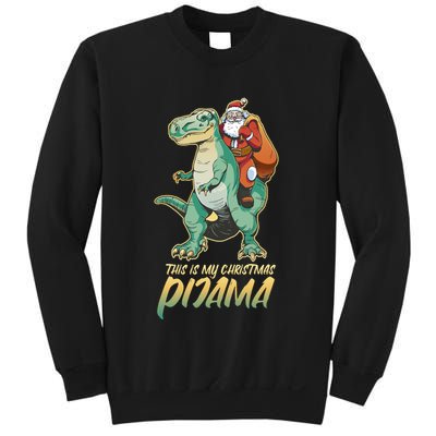 This Is My Christmas Pijama Santa Riding T Rex Sweatshirt