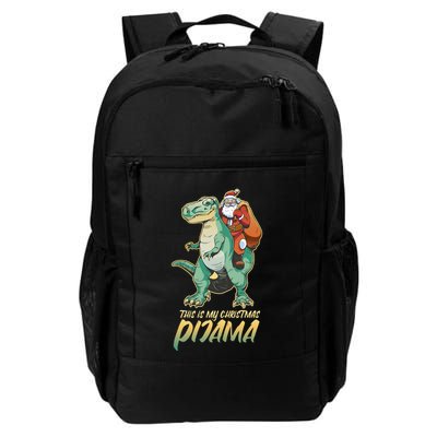 This Is My Christmas Pijama Santa Riding T Rex Backpack