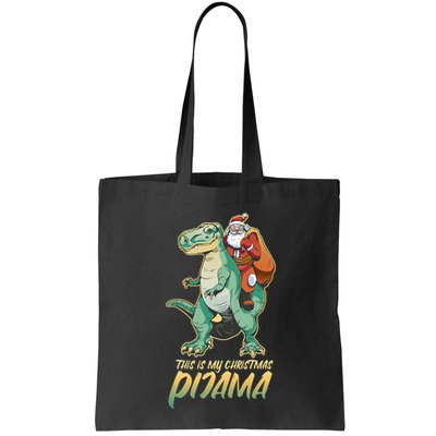 This Is My Christmas Pijama Santa Riding T Rex Bag