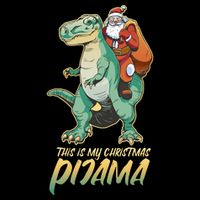 This Is My Christmas Pijama Santa Riding T Rex Women's V-Neck T-Shirt