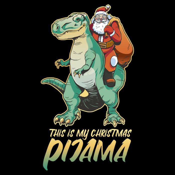 This Is My Christmas Pijama Santa Riding T Rex Women's V-Neck T-Shirt