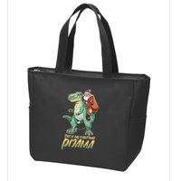 This Is My Christmas Pijama Santa Riding T Rex Zip Tote Bag