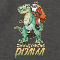 This Is My Christmas Pijama Santa Riding T Rex Vector Backpack