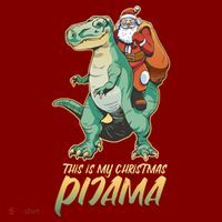 This Is My Christmas Pijama Santa Riding T Rex Cooling Performance Long Sleeve Crew