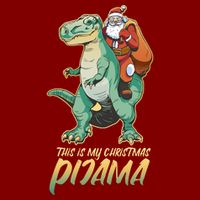 This Is My Christmas Pijama Santa Riding T Rex Youth Performance Sprint T-Shirt