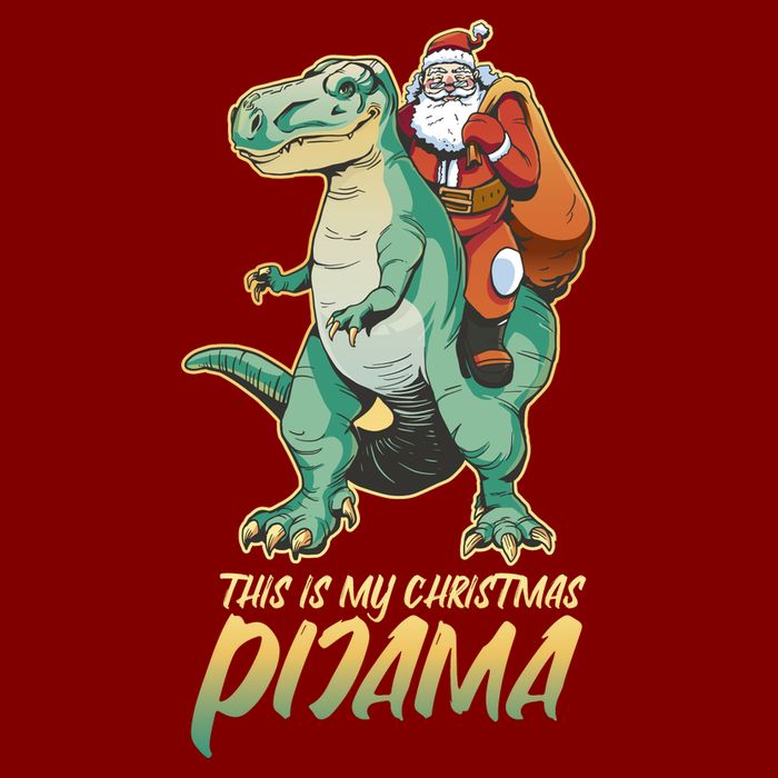 This Is My Christmas Pijama Santa Riding T Rex Youth Performance Sprint T-Shirt