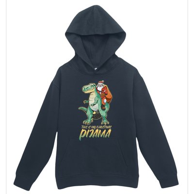 This Is My Christmas Pijama Santa Riding T Rex Urban Pullover Hoodie