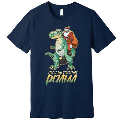 This Is My Christmas Pijama Santa Riding T Rex Premium T-Shirt