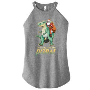 This Is My Christmas Pijama Santa Riding T Rex Women's Perfect Tri Rocker Tank