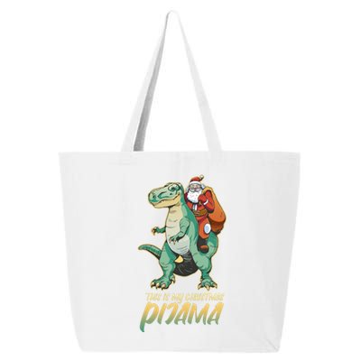 This Is My Christmas Pijama Santa Riding T Rex 25L Jumbo Tote