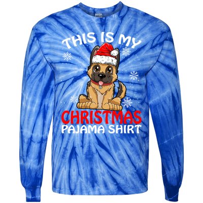 This Is My Christmas Pajama Cute Gift Ger Shepherd Dog Xmas Gift Tie-Dye Long Sleeve Shirt