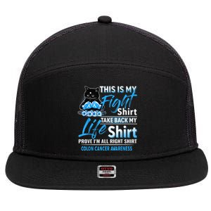 This Is My Fight Colon Cancer Awareness Month 7 Panel Mesh Trucker Snapback Hat