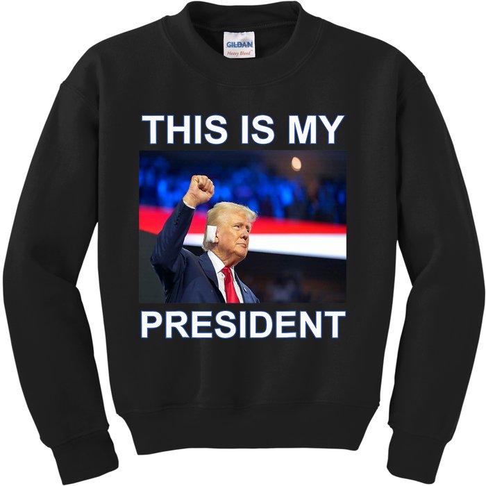 This Is My President 2024 Funny Political Quotes Kids Sweatshirt