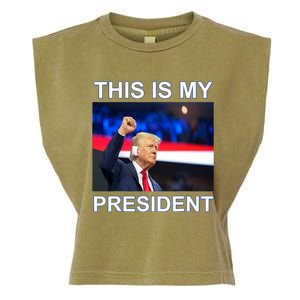 This Is My President 2024 Funny Political Quotes Garment-Dyed Women's Muscle Tee