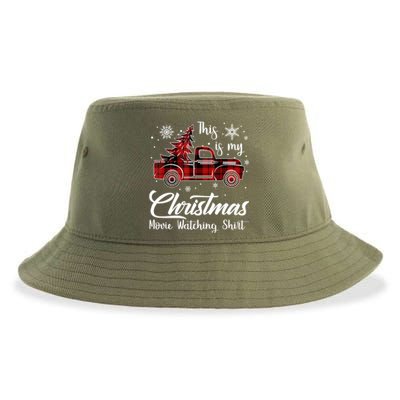 This Is My Christmas Movie Watching Gift Tree Truck Plaid Gift Sustainable Bucket Hat