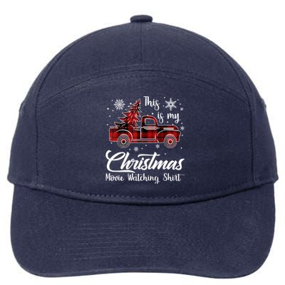 This Is My Christmas Movie Watching Gift Tree Truck Plaid Gift 7-Panel Snapback Hat