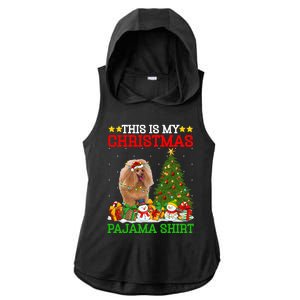 This Is My Christmas Tree Pajamas Toy Poodle Dog Christmas Gift Ladies PosiCharge Tri-Blend Wicking Draft Hoodie Tank