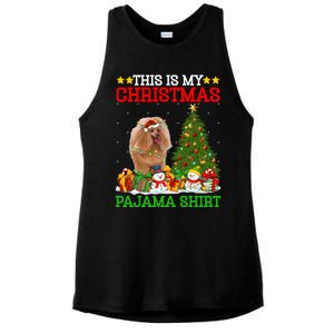 This Is My Christmas Tree Pajamas Toy Poodle Dog Christmas Gift Ladies PosiCharge Tri-Blend Wicking Tank