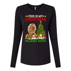 This Is My Christmas Tree Pajamas Toy Poodle Dog Christmas Gift Womens Cotton Relaxed Long Sleeve T-Shirt