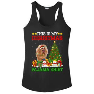 This Is My Christmas Tree Pajamas Toy Poodle Dog Christmas Gift Ladies PosiCharge Competitor Racerback Tank