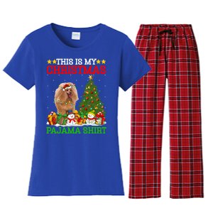 This Is My Christmas Tree Pajamas Toy Poodle Dog Christmas Gift Women's Flannel Pajama Set