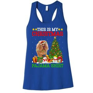 This Is My Christmas Tree Pajamas Toy Poodle Dog Christmas Gift Women's Racerback Tank