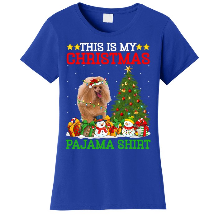 This Is My Christmas Tree Pajamas Toy Poodle Dog Christmas Gift Women's T-Shirt