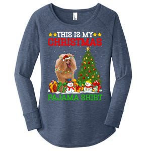 This Is My Christmas Tree Pajamas Toy Poodle Dog Christmas Gift Women's Perfect Tri Tunic Long Sleeve Shirt