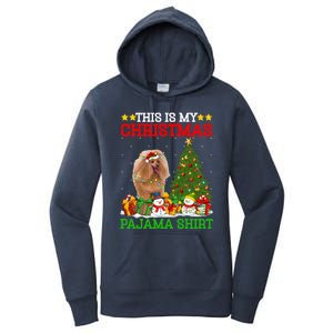 This Is My Christmas Tree Pajamas Toy Poodle Dog Christmas Gift Women's Pullover Hoodie