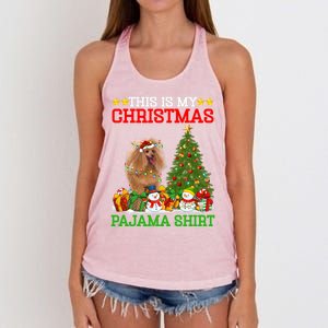 This Is My Christmas Tree Pajamas Toy Poodle Dog Christmas Gift Women's Knotted Racerback Tank