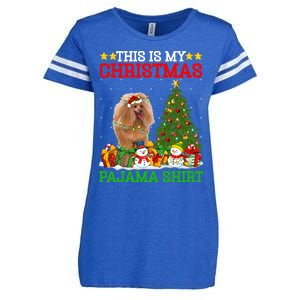 This Is My Christmas Tree Pajamas Toy Poodle Dog Christmas Gift Enza Ladies Jersey Football T-Shirt