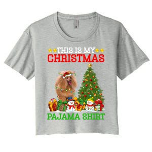 This Is My Christmas Tree Pajamas Toy Poodle Dog Christmas Gift Women's Crop Top Tee