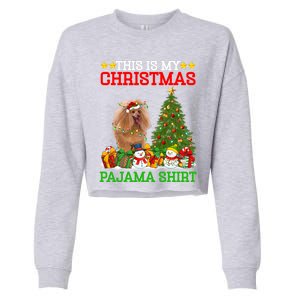 This Is My Christmas Tree Pajamas Toy Poodle Dog Christmas Gift Cropped Pullover Crew