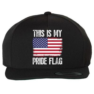 This Is My Pride Flag Usa American 4th Of July Patriotic Gift Wool Snapback Cap