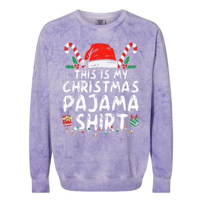 This Is My Christmas Pajama Funny Xmas PJs Colorblast Crewneck Sweatshirt