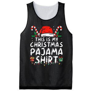 This Is My Christmas Pajama Funny Xmas PJs Mesh Reversible Basketball Jersey Tank