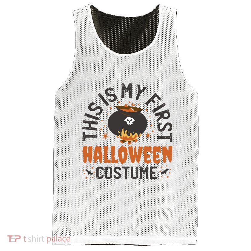 This Is My First Halloween Costume Cute Mesh Reversible Basketball Jersey Tank