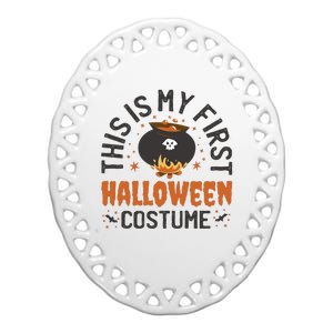 This Is My First Halloween Costume Cute Ceramic Oval Ornament