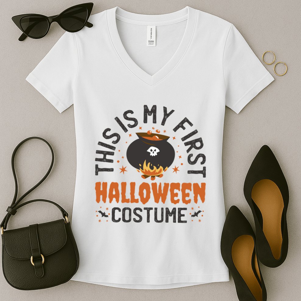 This Is My First Halloween Costume Cute Women's V-Neck T-Shirt