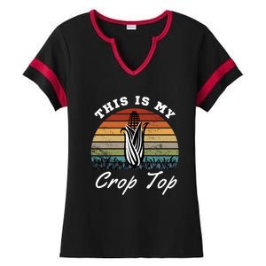 This Is My Crop Top Corn Farmer Farming Lovers Ladies Halftime Notch Neck Tee