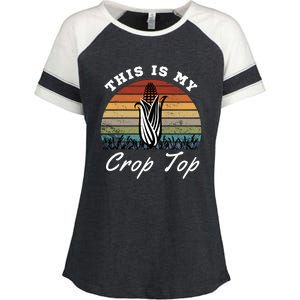 This Is My Crop Top Corn Farmer Farming Lovers Enza Ladies Jersey Colorblock Tee