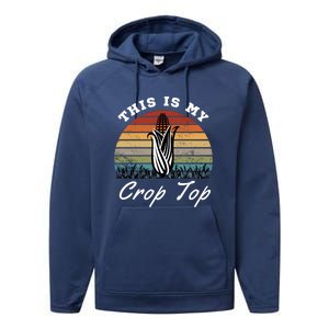 This Is My Crop Top Corn Farmer Farming Lovers Performance Fleece Hoodie