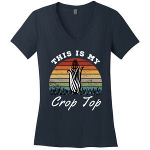 This Is My Crop Top Corn Farmer Farming Lovers Women's V-Neck T-Shirt