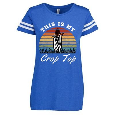 This Is My Crop Top Corn Farmer Farming Lovers Enza Ladies Jersey Football T-Shirt