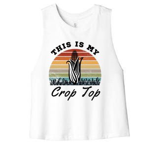 This Is My Crop Top Corn Farmer Farming Lovers Women's Racerback Cropped Tank