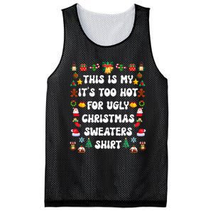 This Is My Its Too Hot For Ugly Christmas Sweaters Funny Mesh Reversible Basketball Jersey Tank